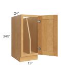 Madison Honey Shaker 15" Full Height Door Tray Divider Base Cabinet