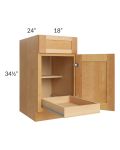 Madison Honey Shaker 18" Base Cabinet with 1 Rollout Tray