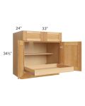 Madison Honey Shaker 33" Base Cabinet with 1 Rollout Tray