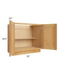 Madison Honey Shaker 36" Full Height Door Base Cabinet
