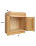 Madison Honey Shaker 30" Sink Base Cabinet (1 drawer front)