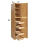 Madison Honey Shaker 18x90x24 Wall Pantry Cabinet with 4 Rollout Trays