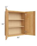 Madison Honey Shaker 30x36 Wall Cabinet