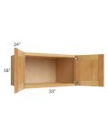 Madison Honey Shaker 33x18x24 Wall Cabinet