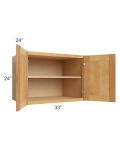 Madison Honey Shaker 33x24x24 Wall Cabinet