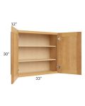 Madison Honey Shaker 33x30 Wall Cabinet