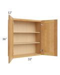 Madison Honey Shaker 33x36 Wall Cabinet