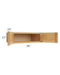 Madison Honey Shaker 36x12x24 Wall Cabinet