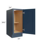 Madison Navy Shaker 15" Full Height Door Base Cabinet