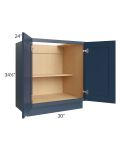 Madison Navy Shaker 30" Full Height Door Base Cabinet
