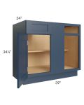 Madison Navy Shaker 42" Blind Base Cabinet