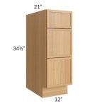 Portland Sand 12" Drawer Base Bathroom Vanity Cabinet 