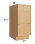 Portland Sand 15" Drawer Base Bathroom Vanity Cabinet 