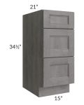 Providence Slate Grey 15" Drawer Base Bathroom Vanity Cabinet