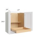 Brilliant White Shaker 27" Full Height Base Cabinet with 1 Rollout Tray