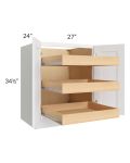 Brilliant White Shaker 27" Full Height Base Cabinet with 3 Rollout Trays