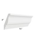 Brilliant White Shaker 96" Crown Molding (3" Height)