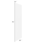 Brilliant White Shaker 30x96 Refrigerator Panel with 1-1/2" Stile 
