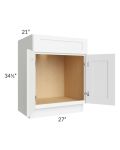 Royal White Shaker 27" Vanity Sink Base Cabinet
