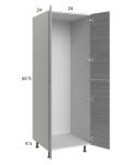 Euro Grey 24x71-1/4 Open Utility Cabinet with 2 Doors