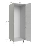 Euro White Grain 24x71-1/4 Open Utility Cabinet with 2 Doors