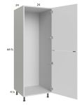 Euro Gloss White 24x71-1/4 Open Utility Cabinet with 1 Door