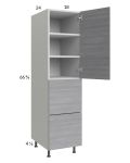 Euro Grey 18x71-1/4 Utility Cabinet with 1 Door and 2 Drawers