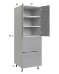Euro Grey 24x71-1/4 Utility Cabinet with 2 Door and 2 Drawers