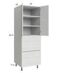 Euro White Grain 24x71-1/4 Utility Cabinet with 2 Door and 2 Drawers
