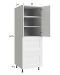 Harbor White 24x71-1/4 Utility Cabinet with 2 Door and 2 Drawers