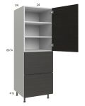 Euro Cafe 24x71-1/4 Utility Cabinet with 1 Door and 2 Drawers