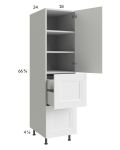 Harbor White 18x71-1/4 Utility Cabinet with 1 Door, 2 Drawers and 1 Inner Drawer