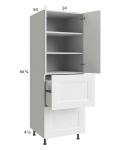 Harbor White 24x71-1/4 Utility Cabinet with 2 Doors, 2 Drawers and 1 Inner Drawer