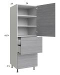 Euro Grey 24x71-1/4 Utility Cabinet with 1 Door