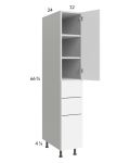 Euro Gloss White 12x71-1/4 Utility Cabinet with 1 Door and 3 Drawers