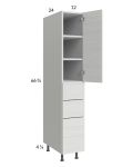 Euro White Grain 12x71-1/4 Utility Cabinet with 1 Door and 3 Drawers