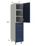 Harbor Navy 15x71-1/4 Utility Cabinet with 1 Door and 3 Drawers