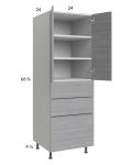 Euro Grey 24x71-1/4 Utility Cabinet with 2 Doors and 3 Drawers