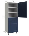 Harbor Navy 24x71-1/4 Utility Cabinet with 1 Door and 3 Drawers
