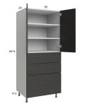 Euro Cafe 30x71-1/4 Utility Cabinet with 2 Doors and 3 Drawers
