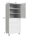 Harbor White 30x71-1/4 Utility Cabinet with 2 Doors and 3 Drawers
