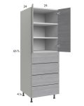 Euro Grey 24x71-1/4 Utility Cabinet with 2 Doors and 4 Drawers