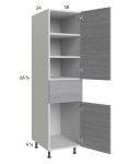 Euro Grey 18x71-1/4 Utility Cabinet with 2 Doors and 1 Drawer