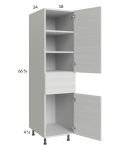 Euro White Grain 18x71-1/4 Utility Cabinet with 2 Doors and 1 Drawer