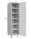 Euro Gloss White 18x71-1/4 Utility Cabinet with 1 Door