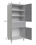 Euro Grey 30x71-1/4 Utility Cabinet with 2 Doors and 1 Drawer