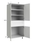 Harbor White 30x71-1/4 Utility Cabinet with 2 Doors and 1 Drawer