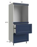Harbor Navy 30x71-1/4 Single Oven Cabinet with 2 Drawers and 1 Inner Drawer