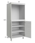 Euro White Grain 30x71-1/4 Single Oven Cabinet with 2 Doors