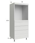 Euro White Grain 30x71-1/4 Single Oven Cabinet with 3 Drawers